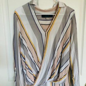 Francesca's Blue Rain Long-Sleeve Top